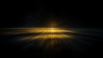 Obraz premium Abstract dark background with golden light burst, concept of power, motion, and futuristic energy with copy space.