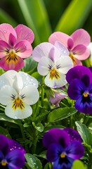 Colorful Pansies in Bloom - A Vibrant Display of Spring Flowers.