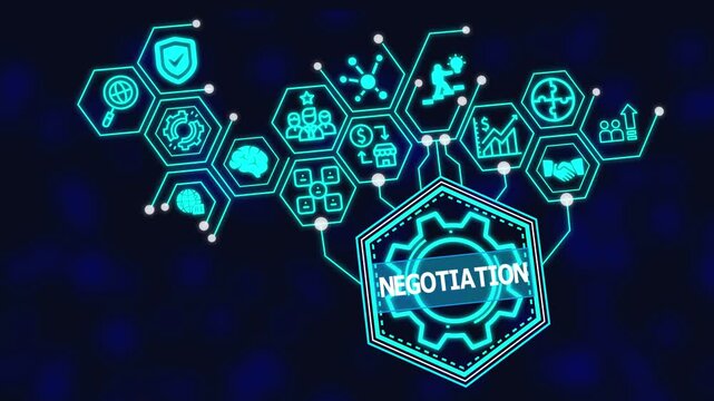 NEGOTIATION Concept Illustration Representing Business Discussions, Deal Making, Conflict Resolution, Strategic Communication, and Win-Win Solutions for Professional Success.