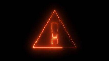Business problem concept on the black background.Neon glowing alert animation showing warning sign, cybersecurity breach message, digital error alert notification, and futuristic glowing tech effect. - Powered by Adobe