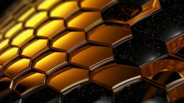 Traditional species honeycomb in colorful honey