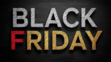black friday text on dark background