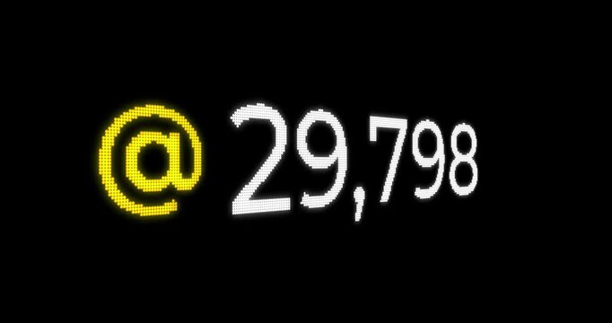 Quick count of social media mentions with a yellow icon on a black background