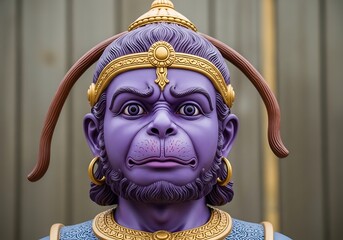 Hanuman Statue - A Close-Up of Devotion and Detail.