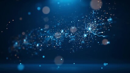 Abstract Digital Network Data Flow Background 3D Animation - Powered by Adobe