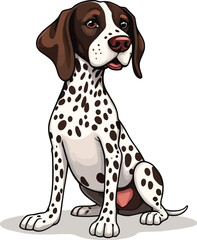 Cute cartoon a illustrator vector German Shorthaired Pointer