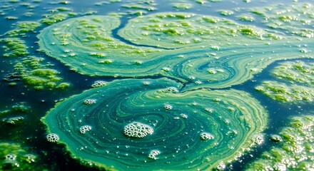 Cyanobacteria Bloom - A Toxic Algae Overgrowth in Water.