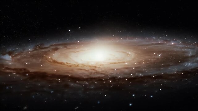 Realistic Spiral Galaxy With Vibrant Stars In Deep Space Background