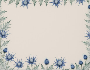 Eryngium Flower Border Illustration