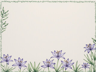 Ink Painting African Lily Border Background