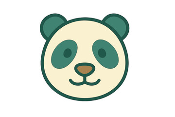 Adorable cartoon panda bear head mascot featuring simple geometric shapes and friendly expression