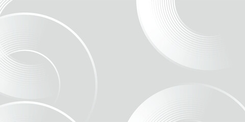 Fototapeta premium White geometric abstract background overlapping layers on bright space with line effect decoration. Circle style concept