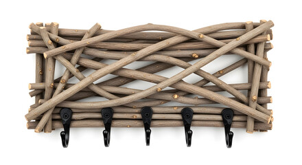 Rustic charm coat rack with natural branches and modern hooks, adding a cozy touch to your home decor, keeping your entryway organized and stylish