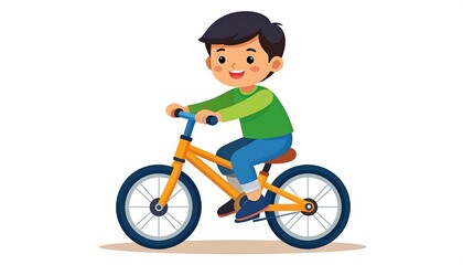 Boy riding a bicycle