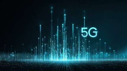 5G or 6G dot line mobile technology. Wireless data network and connection technology concept. high-speed, futuristic background. vector design.