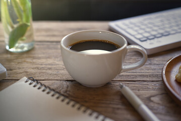 cup of coffee and notebook