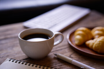 cup of coffee and newspaper