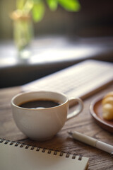 cup of coffee and newspaper