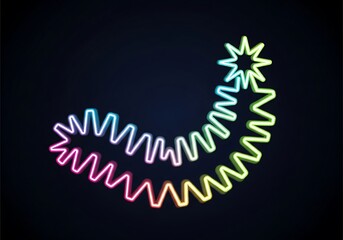 Glowing zigzag line with star shape end