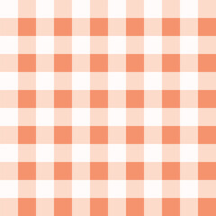 Orange and White Gingham Plaid Seamless Pattern for Fabric Textile and Paper