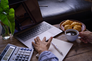 businessman working on laptop