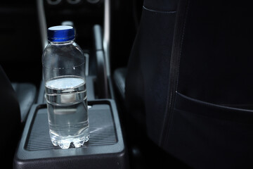 The water bottle in the car