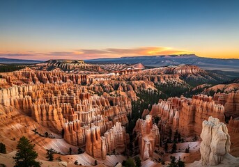 Bryce Canyons Hoodoos at Sunrise - A Natural Masterpiece.