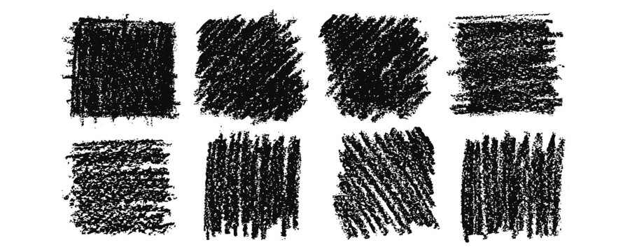 Black vector texture of wax crayons. Hand drawn сharcoal pencil scribble. Grunge design element. Pastel texture style.