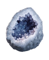 Geode Treasure: A close-up shot reveals a geode with its sparkling interior, the crystal formation captures the natural beauty of mineral wonders.