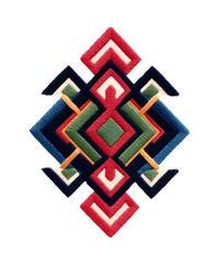 Geometric Color Symphony: An intricate, symmetrical design bursts with bold colors and sharp lines, inviting the eye to explore its complex geometry.