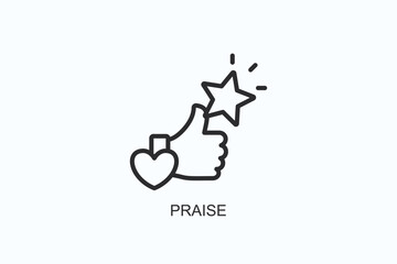 Praise Icon Or Logo Isolated Vector Illustration