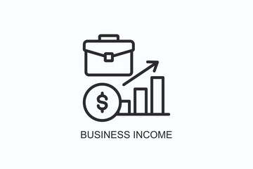 Business Income Icon Or Logo Isolated Vector Illustration