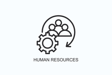 Human Resources Icon Or Logo Isolated Vector Illustration
