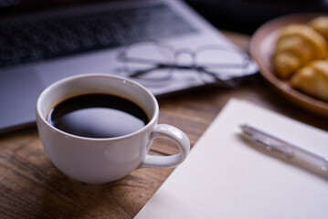cup of coffee and newspaper