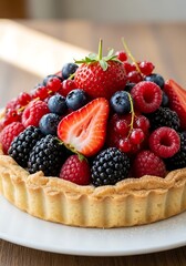 Delicious Berry Tart - A Sweet and Colorful Dessert.