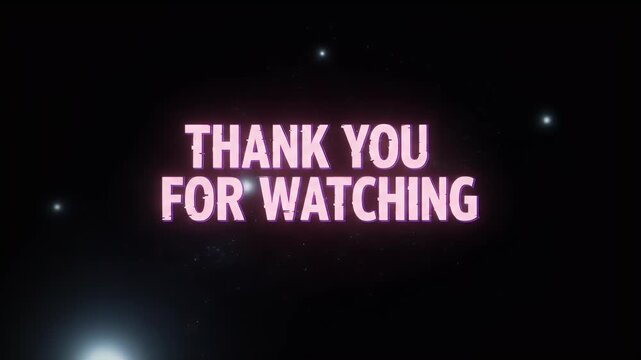Thank You For Watching Retro Pixel Text Overlay Animation Background