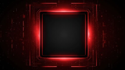glowing red cyber technology digital frame