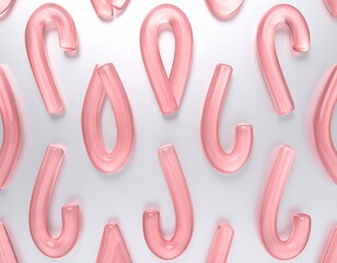 Obraz premium Modern abstract pattern featuring pink translucent candy cane like shapes.