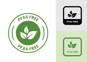 PFAS Free circle logo badge design. Suitable for information and product label, PFAS Free icon set. PFAS Free logo, label, badge, symbol, emblem, stamp, black, line, vector .