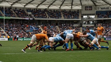 Rugby Match Scrum Action Crowd Stadium Sport Realistic Video - Powered by Adobe