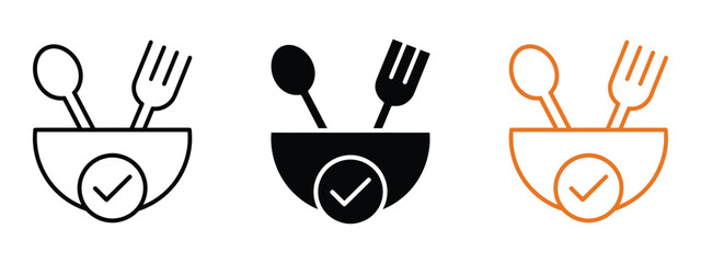 Food safety icon vector. delicious dietary choice for lifestyle and wellness symbol. vector illustration.