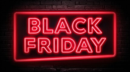 glowing black friday neon sign
