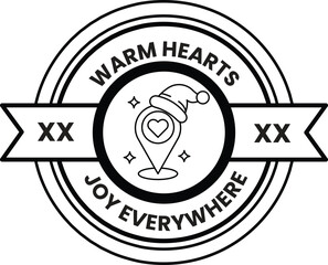 A warm heart logo with a Santa hat and a heart on it
