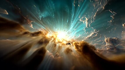 Abstract Cosmic Explosion with Radiant Light and Colorful Nebula Patterns