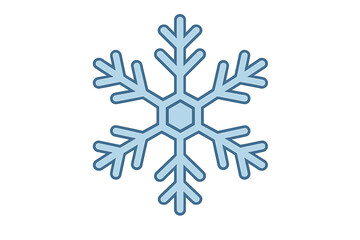 Stylized blue six-pointed snowflake icon design element