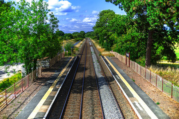 Fototapeta premium commuter suburban rural passenger train england uk