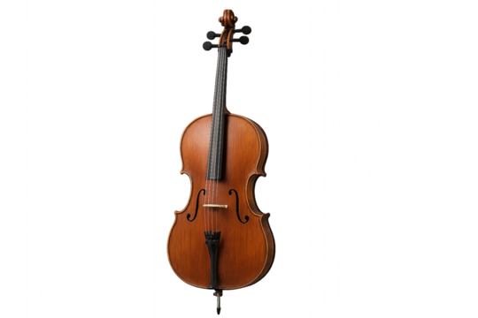 Classic Wooden Cello Isolated on Transparent Background