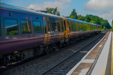Fototapeta premium commuter suburban rural passenger train england uk