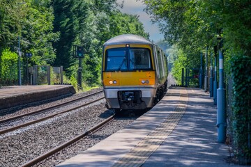 Obraz premium commuter suburban rural passenger train england uk