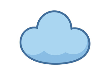 Simple blue cartoon cloud shape with dark outline
